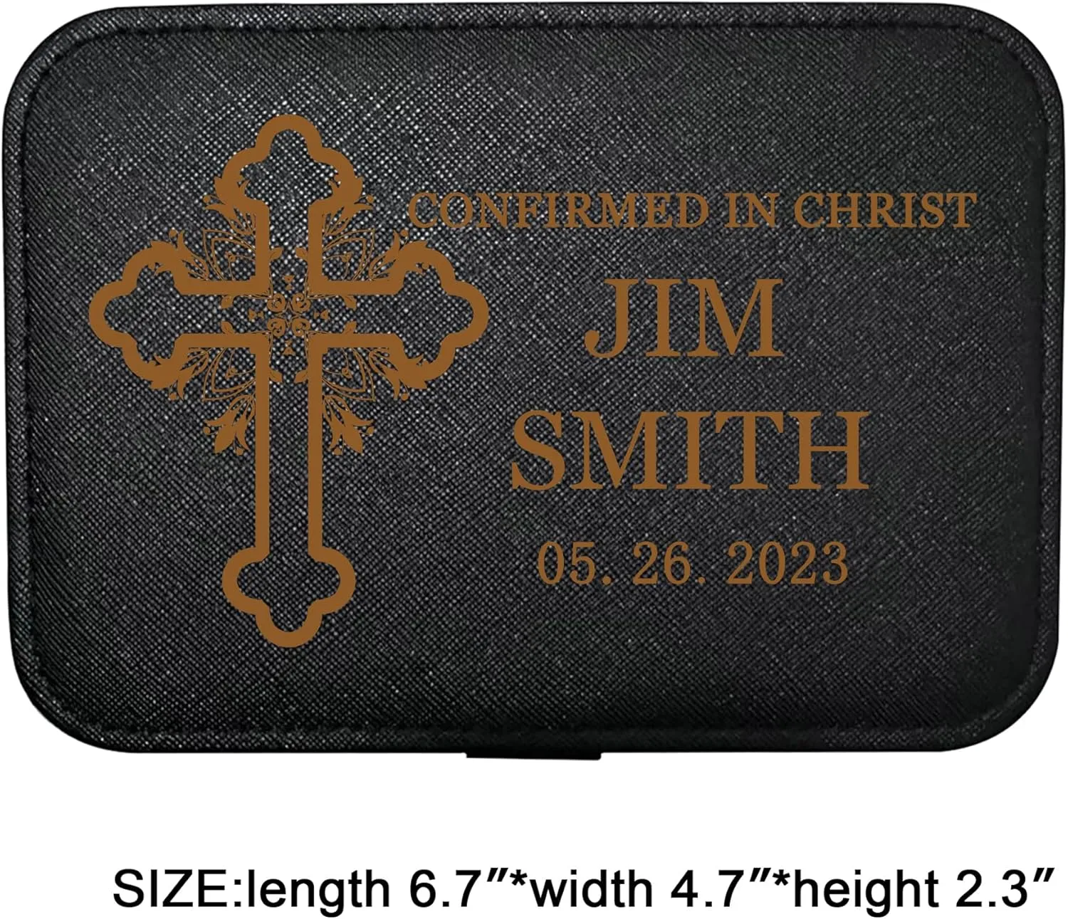 Confirmation Gifts for Teen Girls Teenagers Personalized Jewelry Box Organizer Custom Name Date Cross, Confirmation Gifts for Women Customized Travel Jewelry Case Confirmation Keepsake