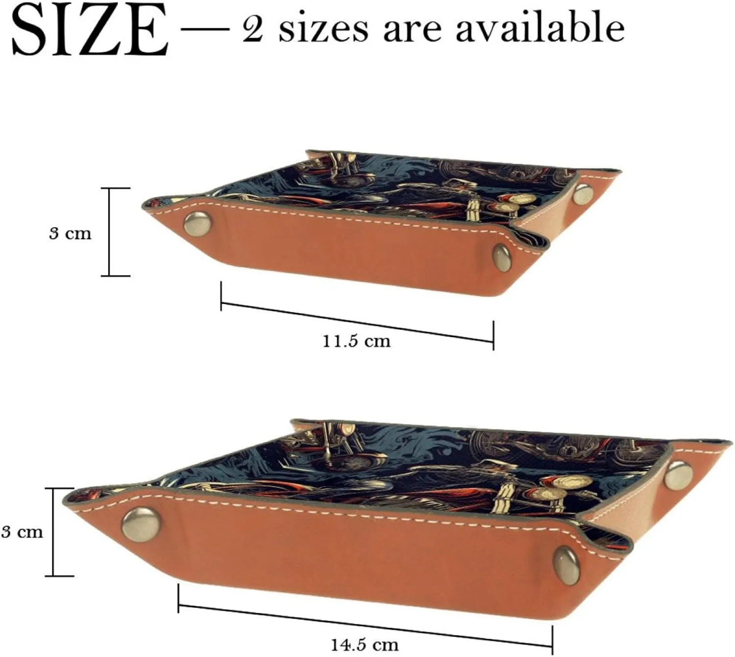 Cool Motorcycle Stacking Jewelry Organizer Trays, Desk Drawer Earring Tray for Women and Girls, Small Jewelry Storage Tray