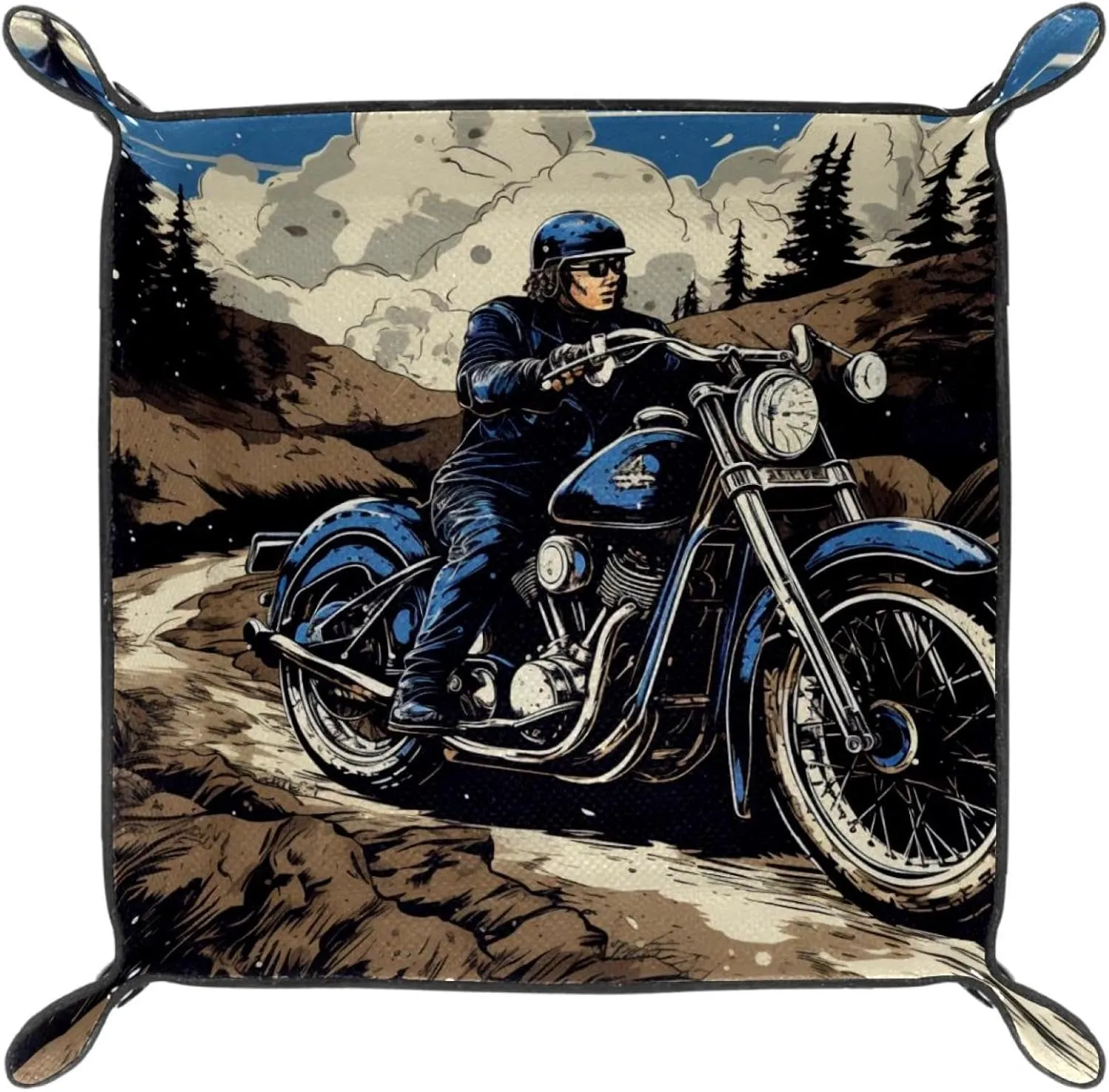 Cool Motorcycle Stacking Jewelry Organizer Trays, Small Desk Drawer Earring Tray, Perfect for Women and Girls
