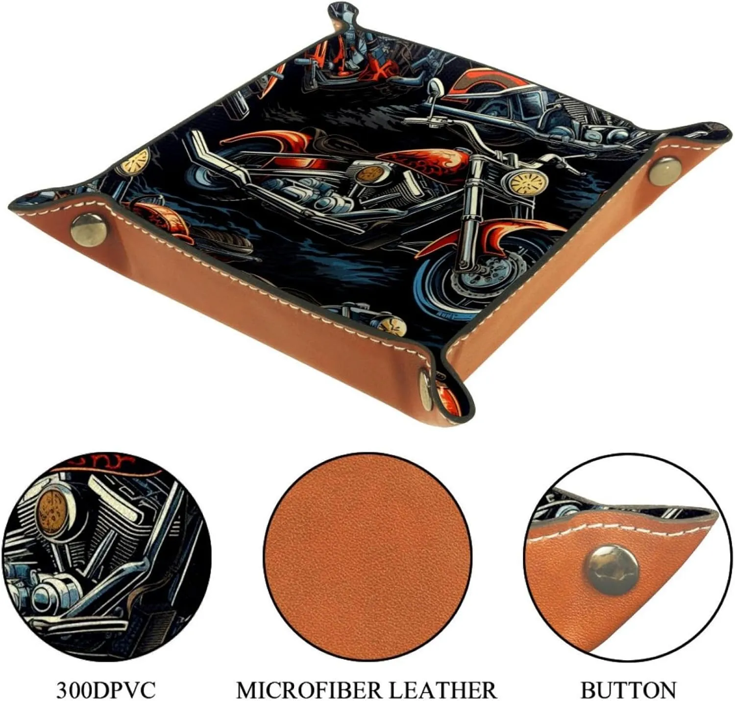 Cool Motorcycle Stacking Jewelry Organizer Trays, Small Desk Drawer Earring Tray, Perfect for Women and Girls