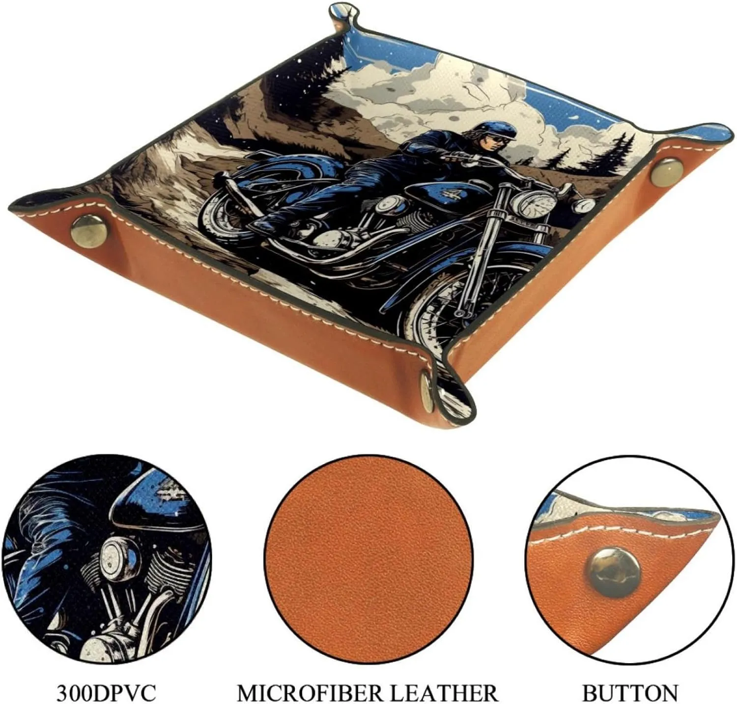 Cool Motorcycle Stacking Jewelry Organizer Trays, Small Desk Drawer Earring Tray, Perfect for Women and Girls