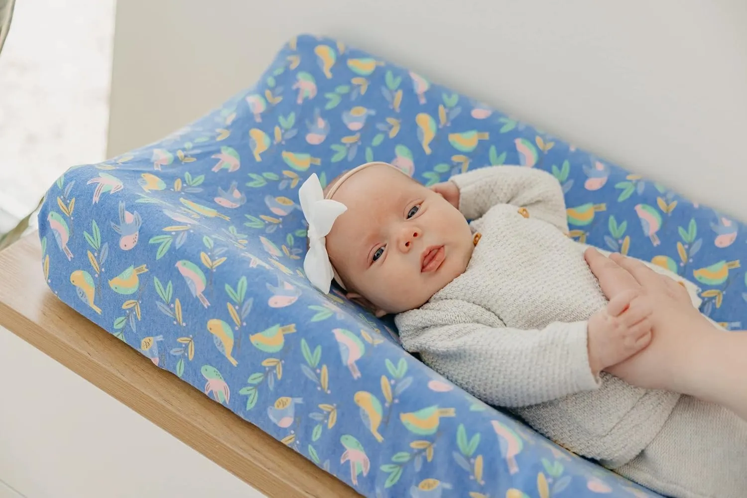 Copper Pearl Premium Knit Changing Pad Cover : Soft, Stylish, and Universal Fit for All Standard Diaper Changing Pads, Trendy Design Changing Pad Covers, Birdie