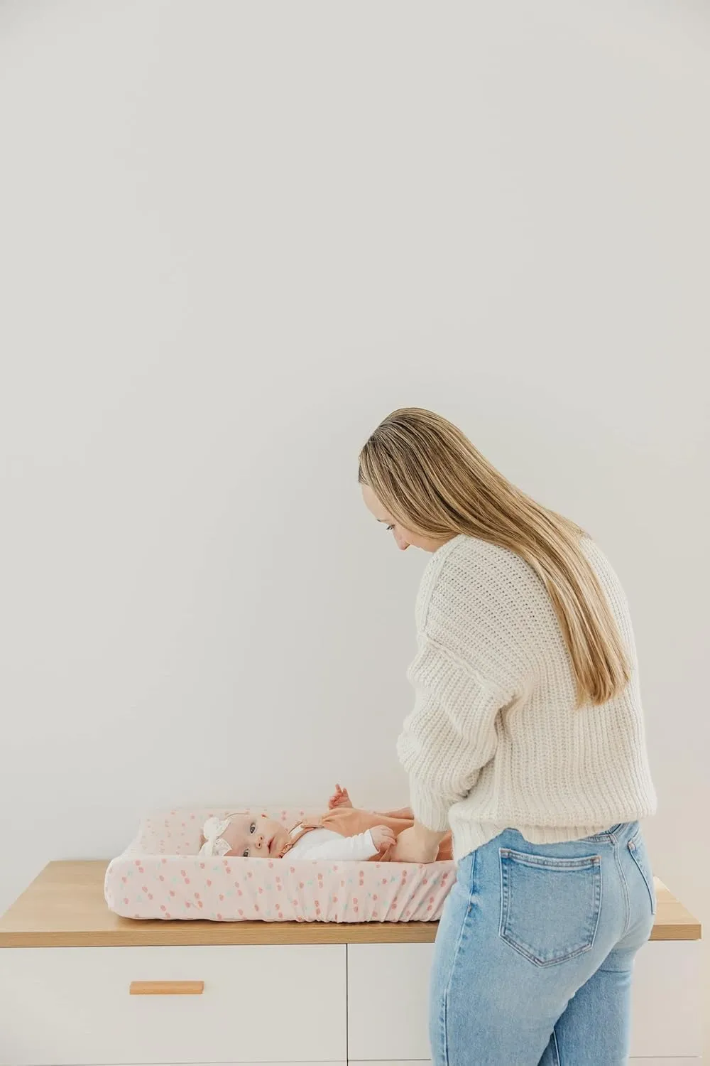Copper Pearl Premium Knit Changing Pad Cover : Soft, Stylish, and Universal Fit for All Standard Diaper Changing Pads, Trendy Design Changing Pad Covers, Cheery