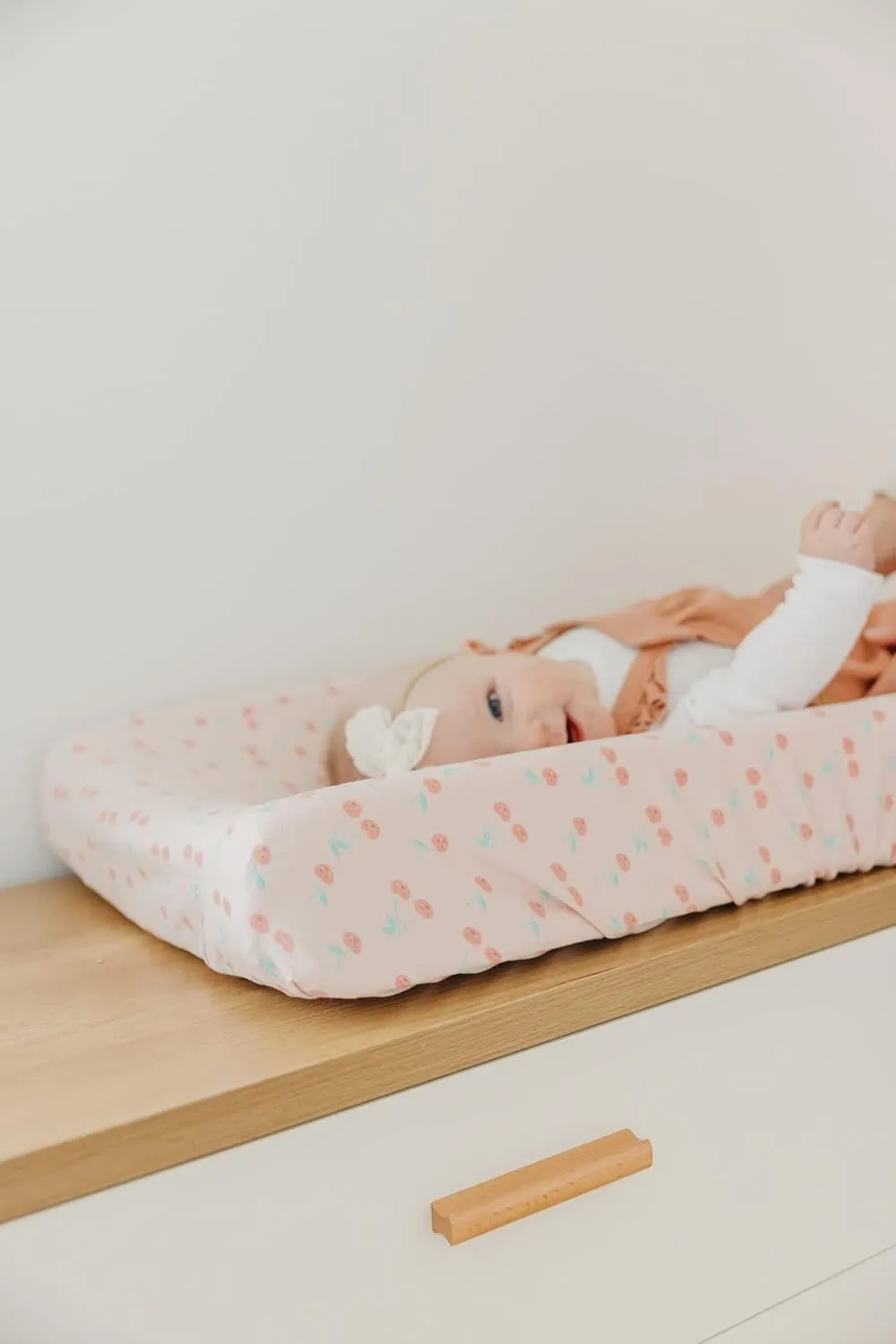 Copper Pearl Premium Knit Changing Pad Cover : Soft, Stylish, and Universal Fit for All Standard Diaper Changing Pads, Trendy Design Changing Pad Covers, Cheery