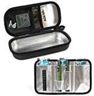 CoreLife Insulin Cooler Travel Case, Diabetic Medication Holder Bag and Organizer Kit with 3 Ice Packs and Insulated Liner Cool Longer - Black