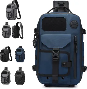 Cosmos Explorer Sling Bag, Anti Theft Tactical, Dustproof, Scratchproof and Waterproof with Belt Buckle (Blue)