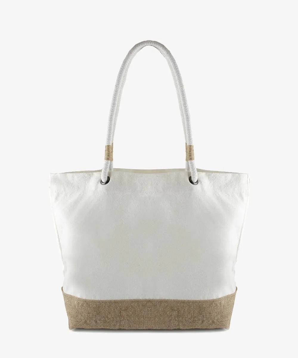 Cosmos Washed Canvas Beach Bag