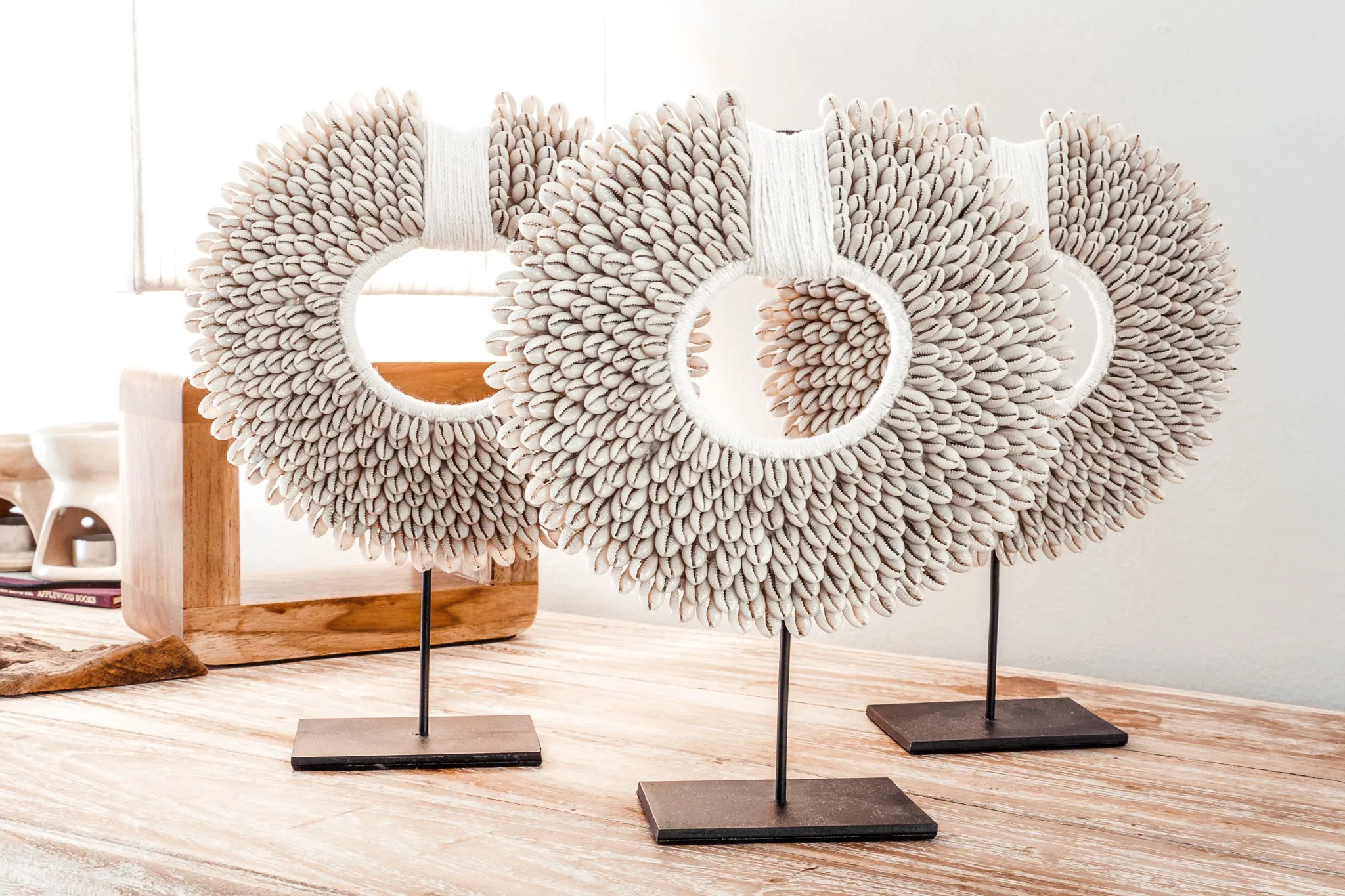 Cowrie Shell Necklace & Stand Sculpture