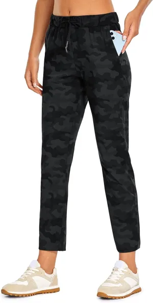 CRZ YOGA Womens 4-Way Stretch 7/8 Ankle Golf Pants Work Sweatpants Dress Yoga Travel Casual Lounge Workout Trousers Pockets
