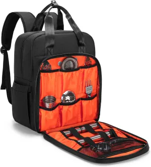 CURMIO Bartender Bag Travel Bartender Kit Backpack with Padded Compartments for Wine and Bar Tools Set, Bartender Carrying Bag for Home Indoor Outdoor Patio Party, Black, Bag Only, Patent Pending