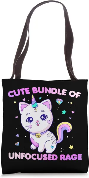 Cute Bundle Of Unfocused Rage Goth Gothic Pastel Cat Tote Bag