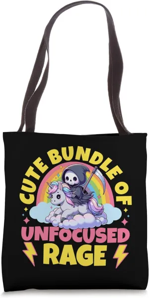 Cute Bundle Of Unfocused Rage Goth Mystical Gothic Unicorn Tote Bag
