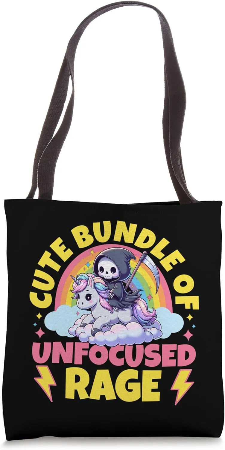 Cute Bundle Of Unfocused Rage Goth Mystical Gothic Unicorn Tote Bag