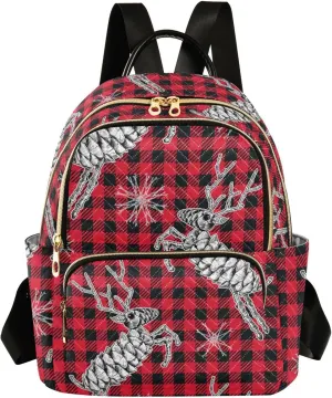 Cute Deer Spruce Cones Small Backpack Purse for Women Travel Bag Fashion Daypack Back Pack Shoulder Bag
