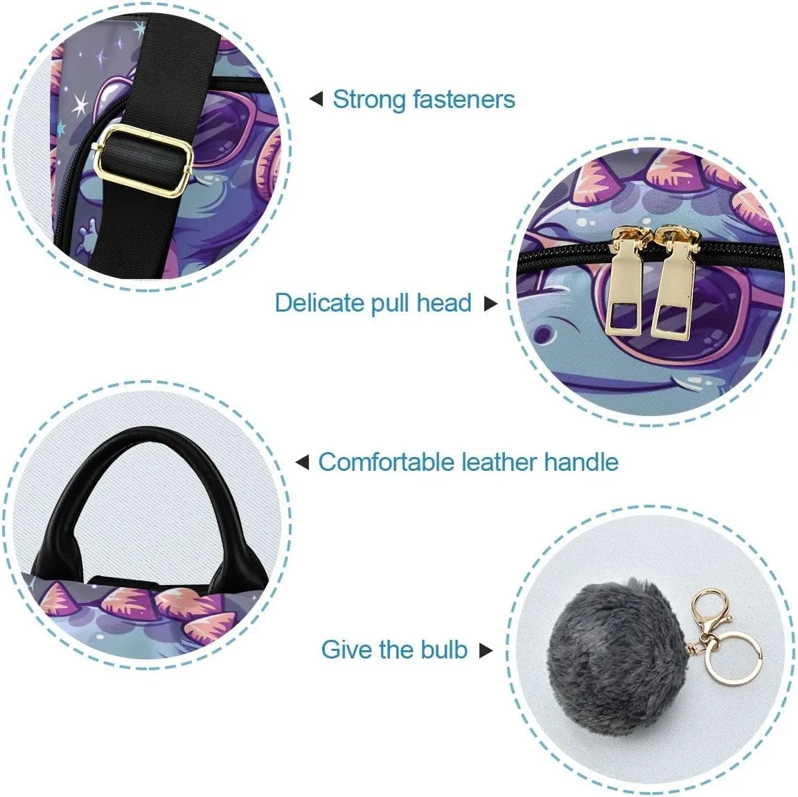 Cute Dinosaur Character Fashion Backpack Purse for Women Back Zipper Pocket Design