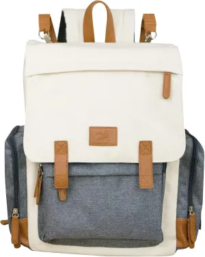 Cutie Carry Diaper Bag Backpack with Baby Pad Insulated Pocket Stroller Straps Wipe Dispenser Padded Shoulder Large Fashion Bags Dad or Mom Grey Cream