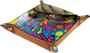 Dancing Character Graffiti in Color Stacking Jewelry Organizer Trays for Women, Desk Drawer Earring and Bracelet Tray, Key Tray for Entryway Table, Small Decorative Storage Organizer