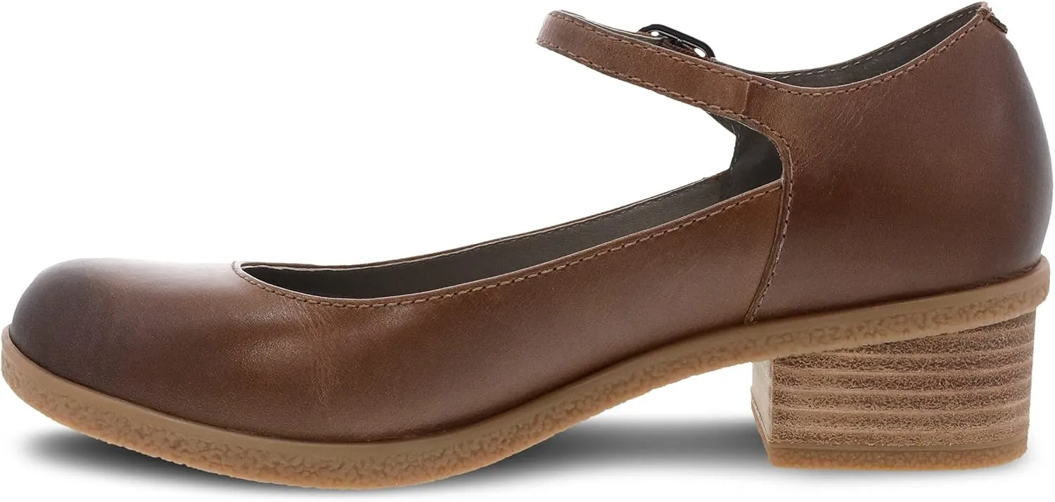 Dansko Women's Deena Mary Jane - Waterproof Leather with Rubber Outsole and Leather Stacked Heel for Long-Lasting Style in Any Weather Natural Arch Technology for Added Support