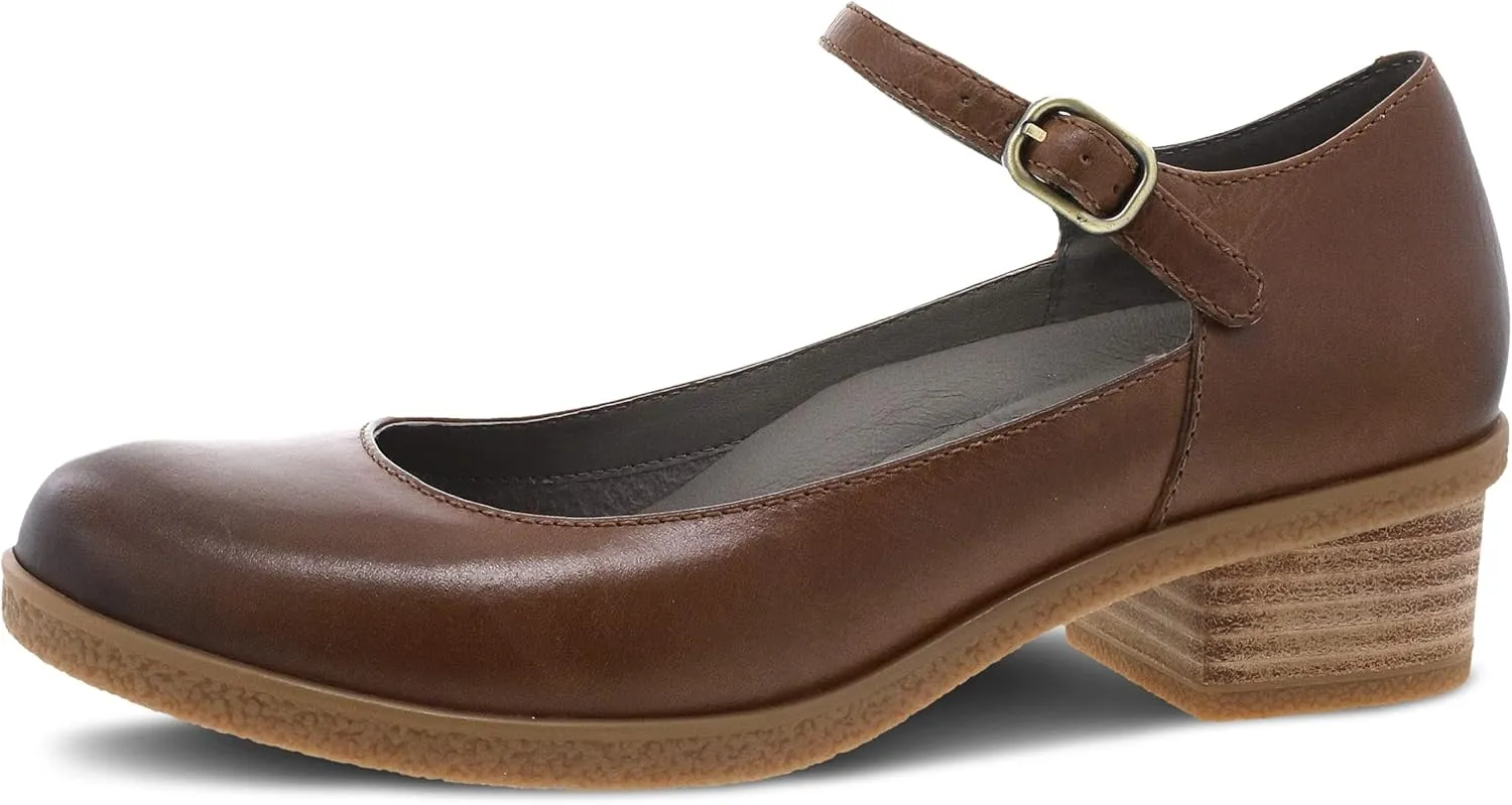 Dansko Women's Deena Mary Jane - Waterproof Leather with Rubber Outsole and Leather Stacked Heel for Long-Lasting Style in Any Weather Natural Arch Technology for Added Support