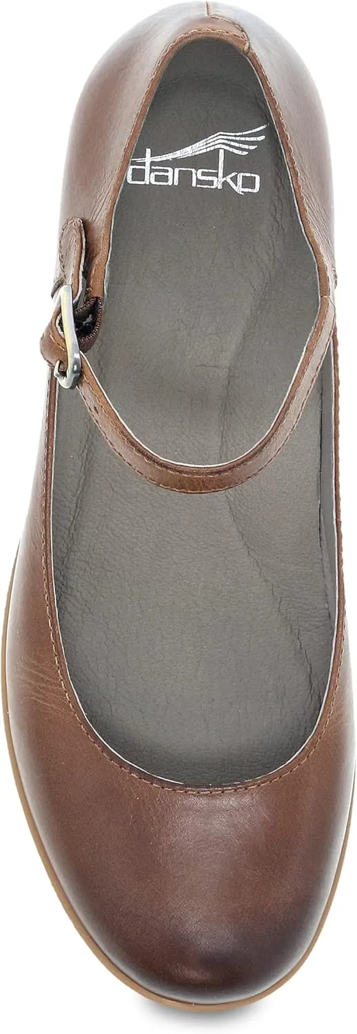 Dansko Women's Deena Mary Jane - Waterproof Leather with Rubber Outsole and Leather Stacked Heel for Long-Lasting Style in Any Weather Natural Arch Technology for Added Support