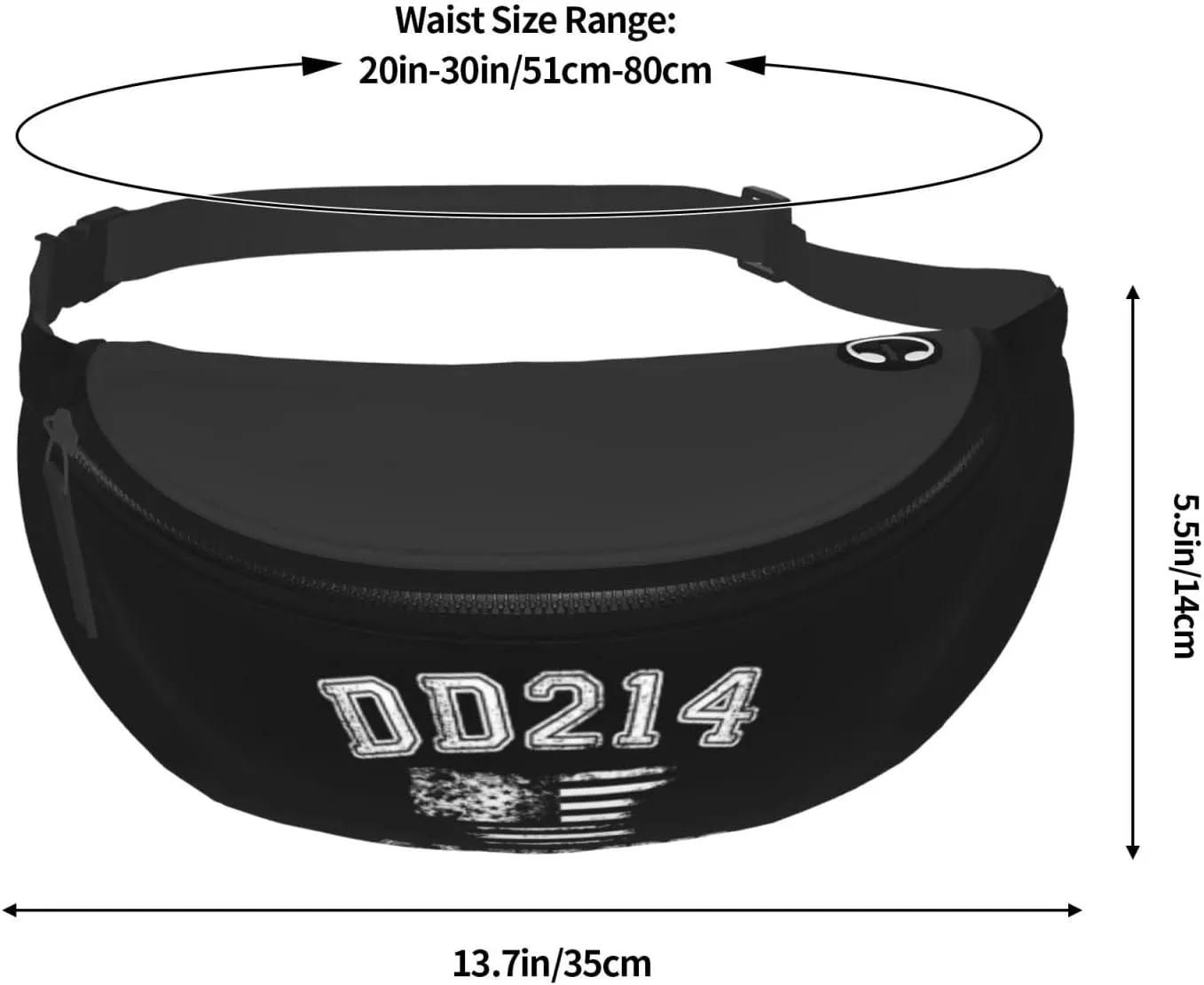 Dd214 Alumni Adjustable Leisure Waistpack Outdoor Sports Running Waistpack Travel Phone Bag