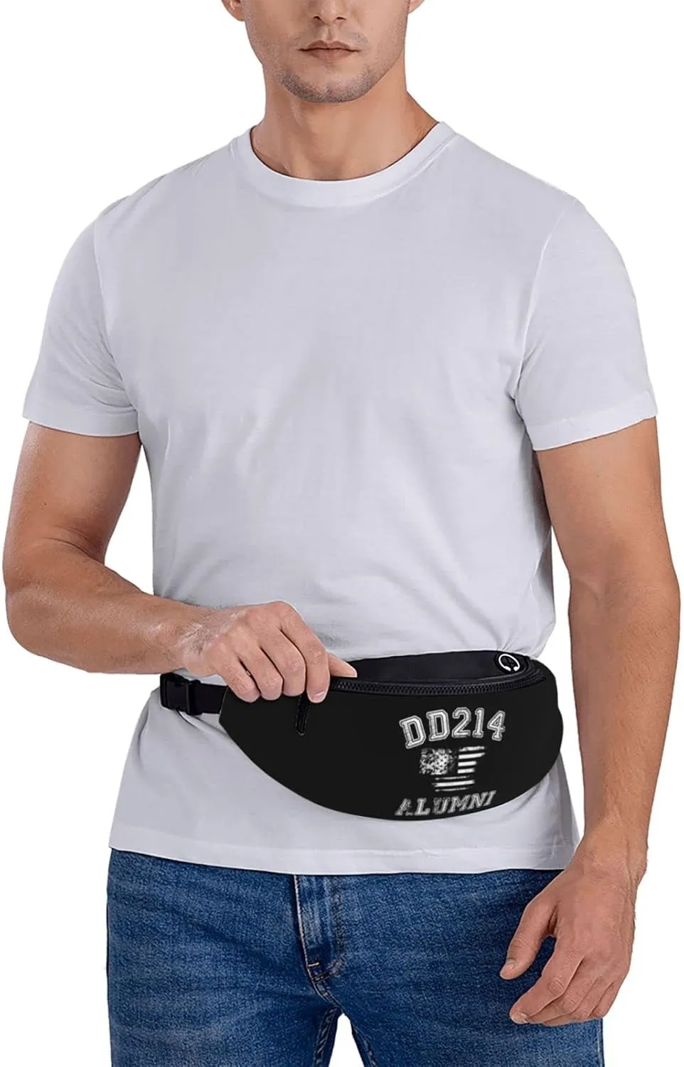 Dd214 Alumni Adjustable Leisure Waistpack Outdoor Sports Running Waistpack Travel Phone Bag
