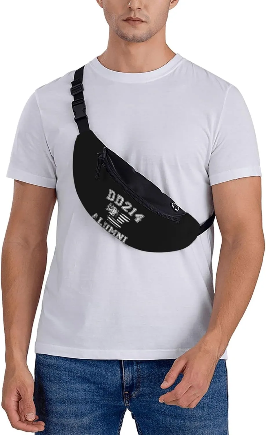 Dd214 Alumni Adjustable Leisure Waistpack Outdoor Sports Running Waistpack Travel Phone Bag