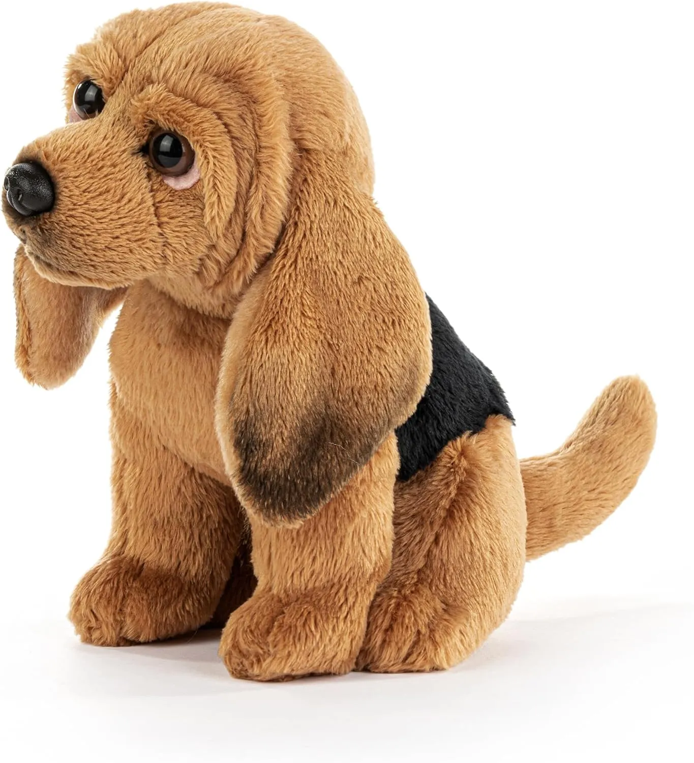 DEMDACO 5004810080 Animalcraft Bloodhound Dog Tan and Black 6.5 x 5.5 inch Polyester Soft Plush Stuffed Beanbag Animal