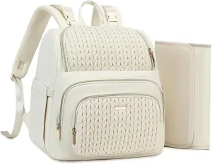 Diaper Bag Backpack - Lightweight & Stylish, Boys, Girls & Baby Travel Essentials Tote with Changing Pad, Insulated Pocket, Stroller Strap - Baby Diaper Backpack for Mom, Maternity (Beige)
