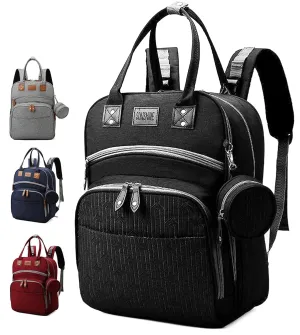 Diaper Bag Backpack, Multifunction Travel Back Pack Maternity Baby Nappy Bag Anti-Water Changing Bags Baby Bag Large Capacity Stylish (Black)