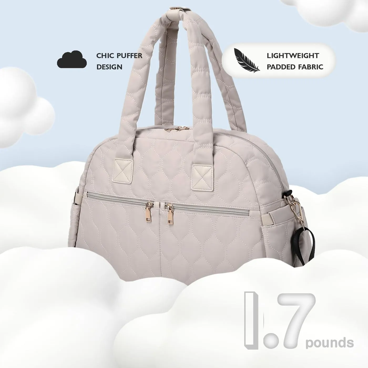 Diaper Bag Tote, 12 Pockets, Insulated & Waterproof Pockets Fit for 15.6 inches Laptop