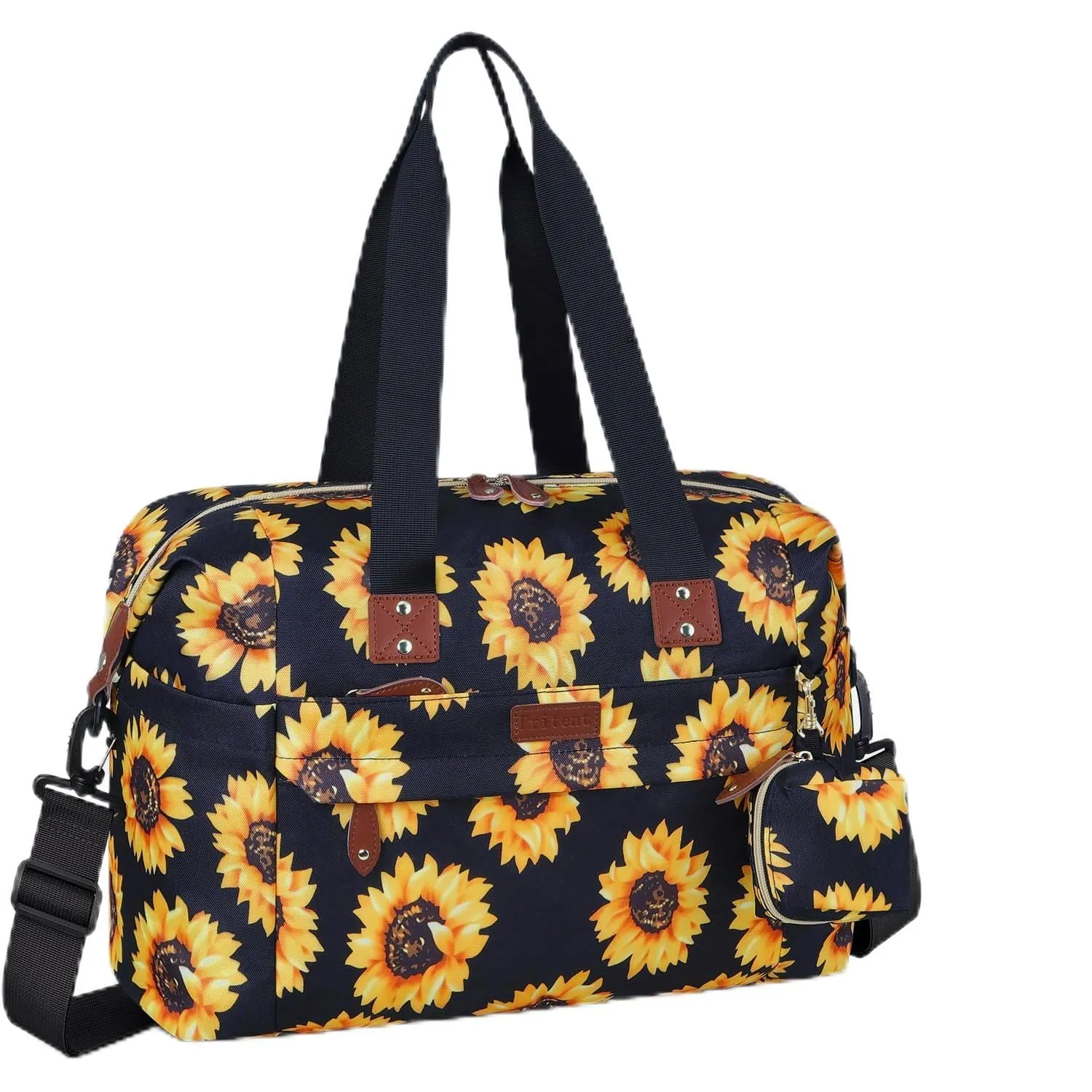 Diaper Bag Tote - Diaper Baby Bags with Pacifier Case, Shoulder Straps, Stroller Clips, Waterproof Large Mommy Maternity Travel Baby Bag for Mom and Dad, Sunflower, Medium