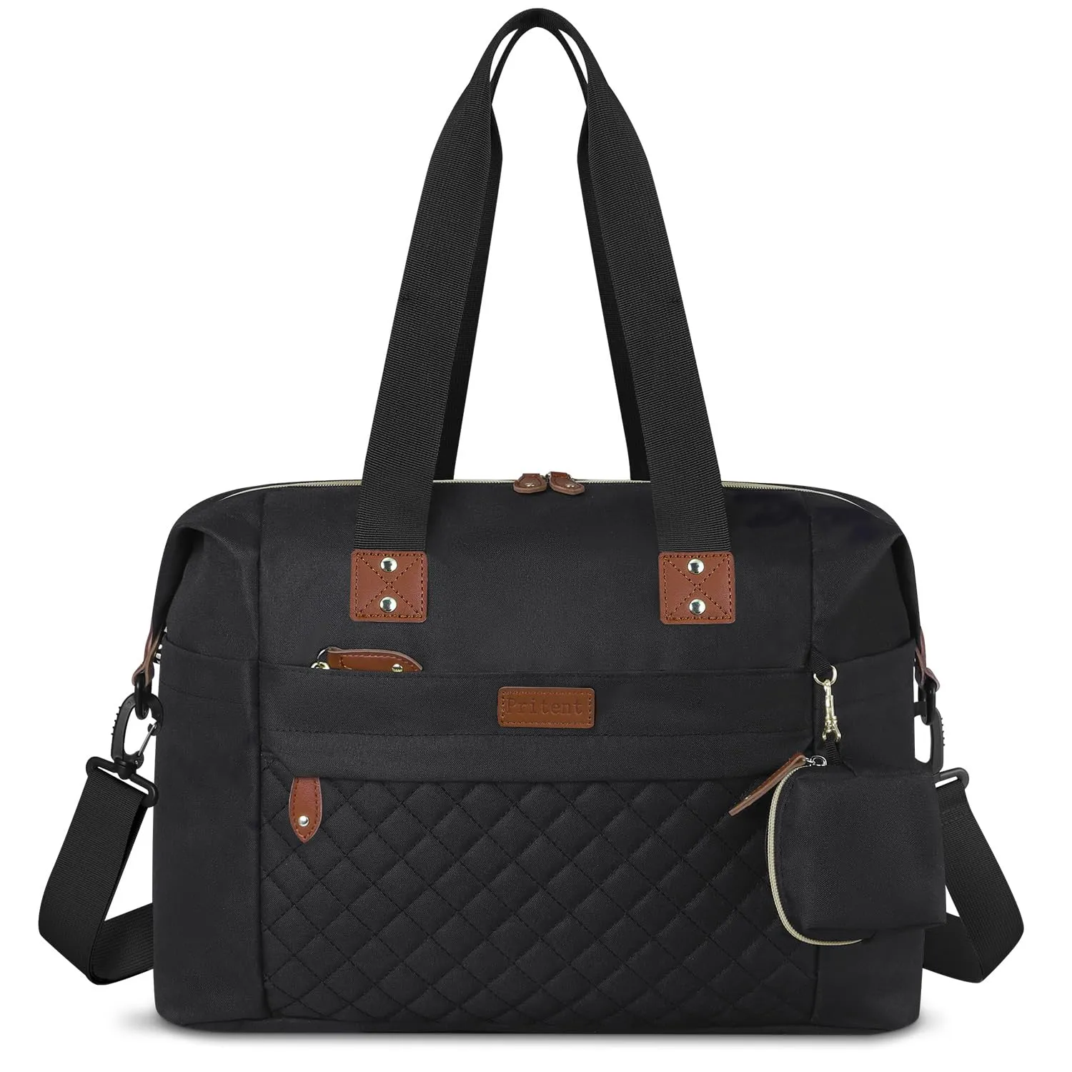 Diaper Bag Tote, Diaper Baby Bags with Pacifier Case, Shoulder Straps, Stroller Clips, Waterproof Large Mommy Maternity Travel Baby Tote for Mom and Dad, black