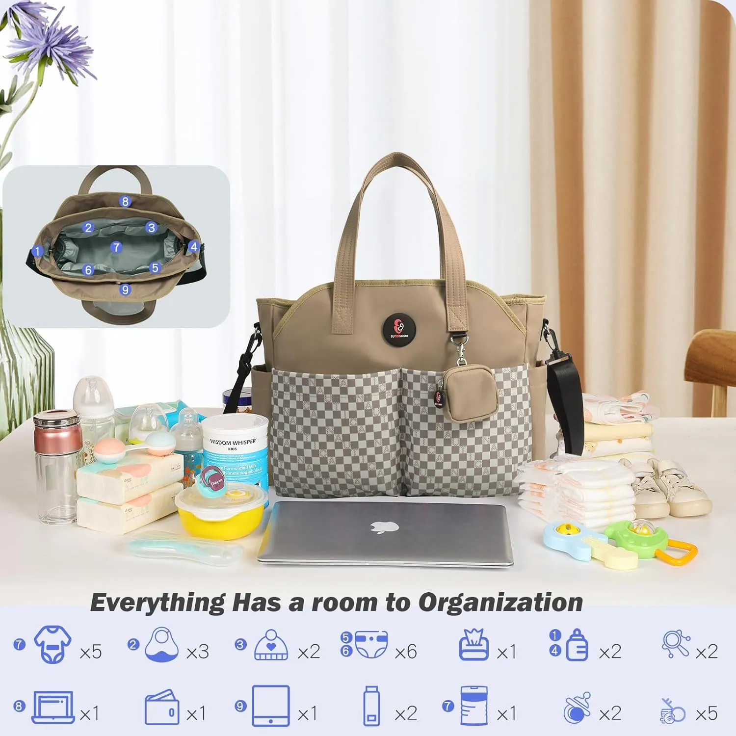 Diaper Bag Tote: Large Tote Baby Bag Boy Diaper Bag Stylish Girl Diaper Bag,Shoulder Mommy Bag