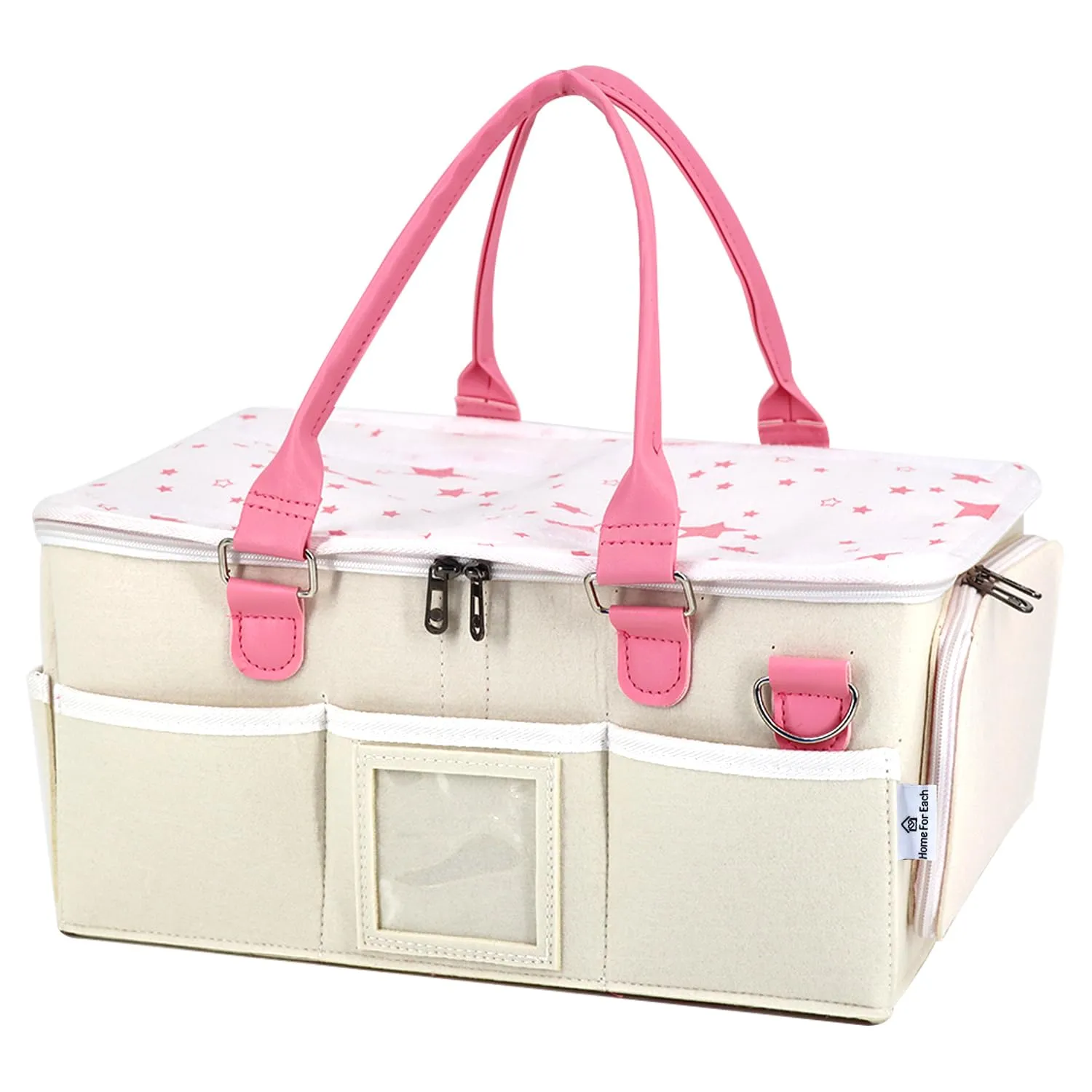 Diaper Caddy Organizer with Lid, Baby Travel Essential, Newborn Essentials Must Haves, Car Diaper Caddy, Baby Shower Gifts for Girls and Boys, Baby Bag and Baby Stuff
