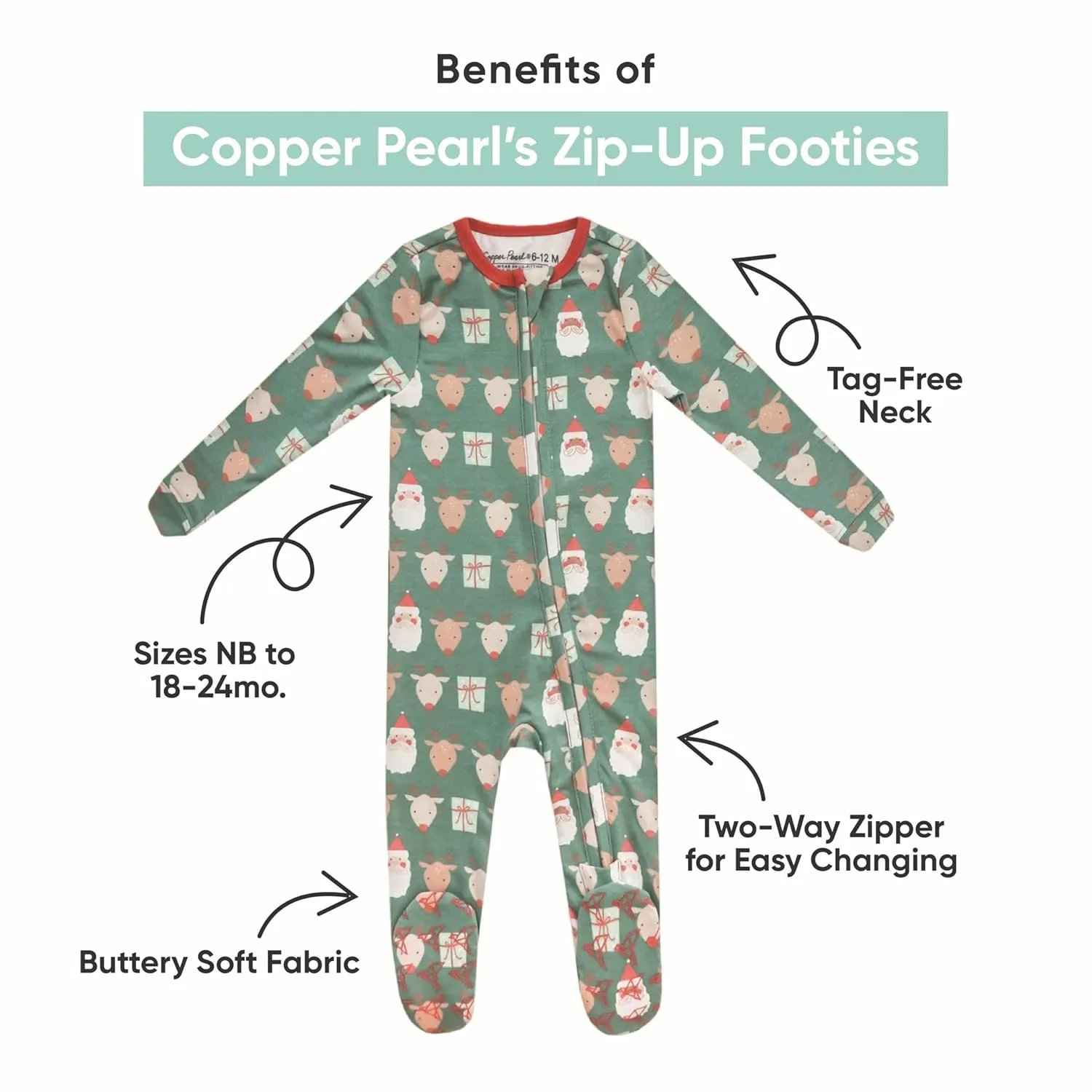 Diesel Copper Pearl Zip-Up Footie Baby Pajamas: Ultra-Soft Boys & Girls Pajamas, Premium Knit Fabric in Stylish Prints, Tag-Free with Two-Way Zipper, Newborn to 24 Months