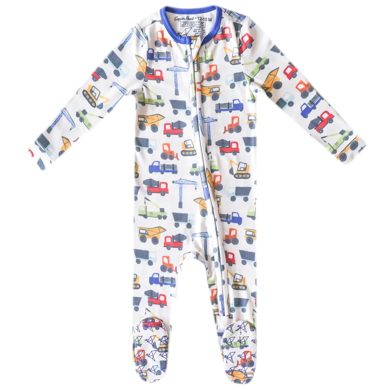 Diesel Copper Pearl Zip-Up Footie Baby Pajamas: Ultra-Soft Boys & Girls Pajamas, Premium Knit Fabric in Stylish Prints, Tag-Free with Two-Way Zipper, Newborn to 24 Months