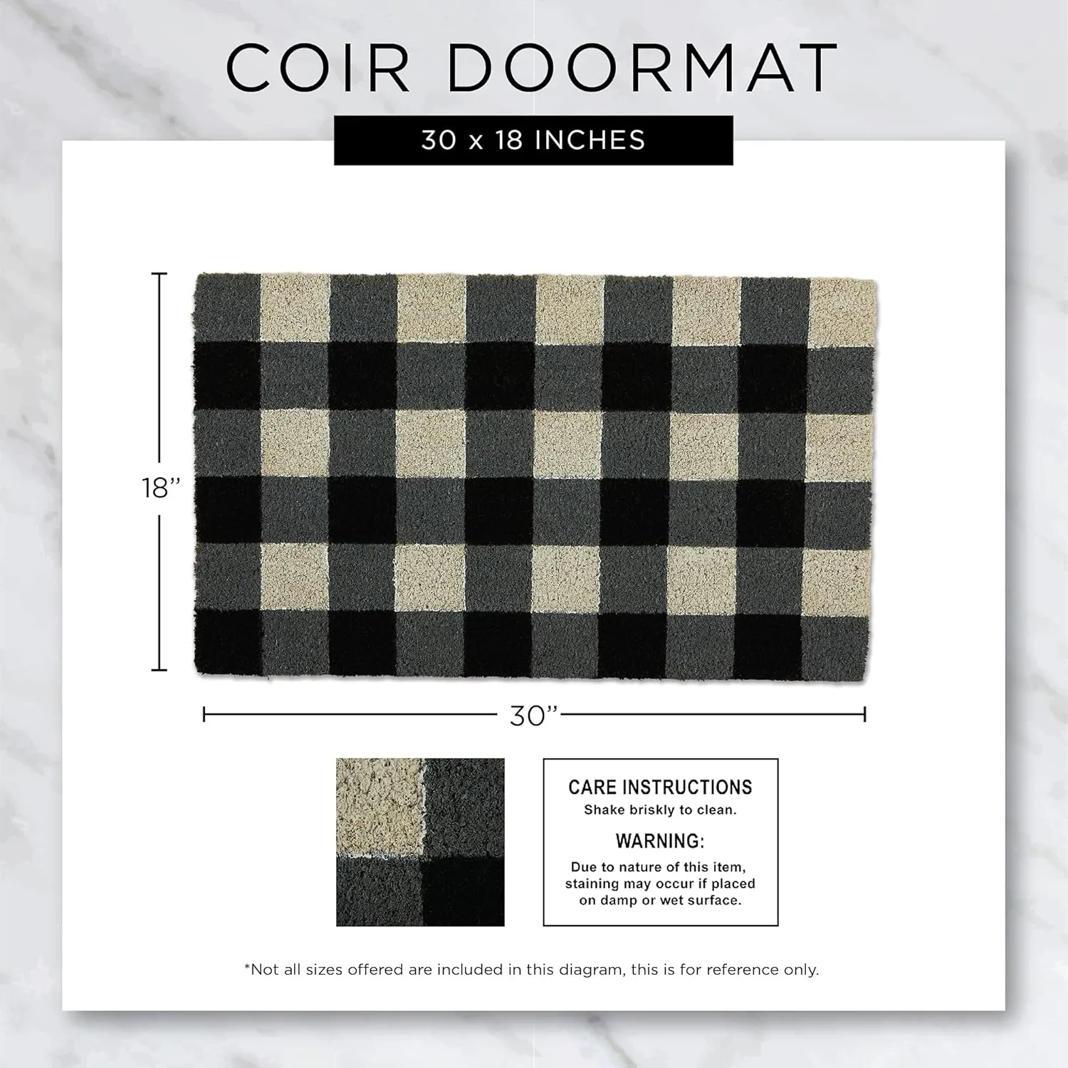DII Colorful Design Natural Coir Doormat, 18x30, Leopard Spots