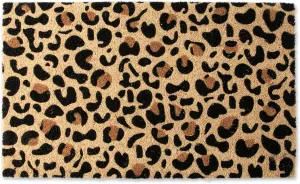 DII Colorful Design Natural Coir Doormat, 18x30, Leopard Spots