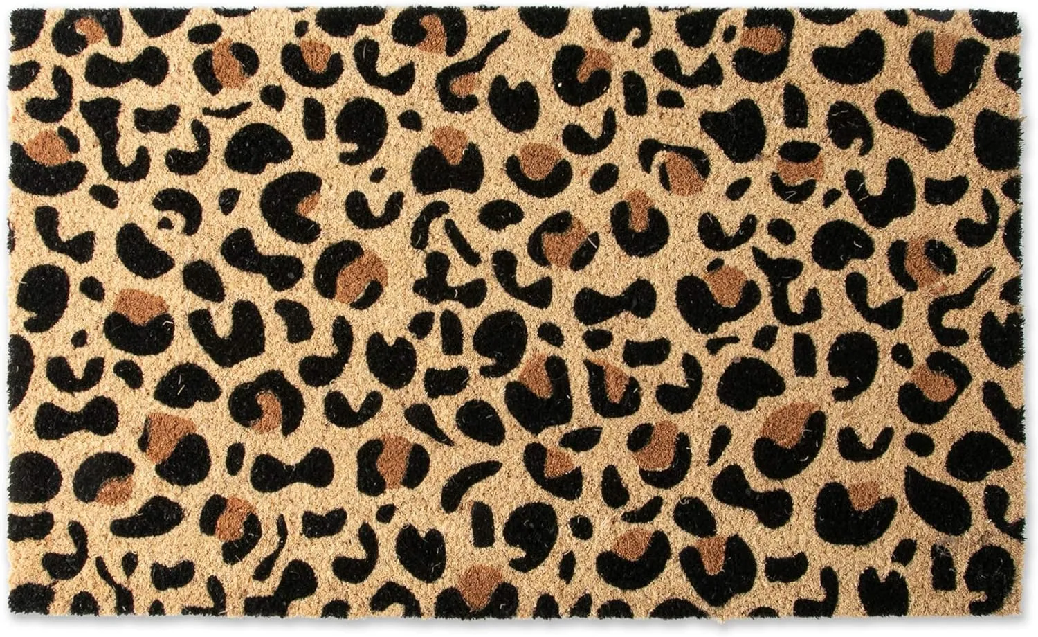 DII Colorful Design Natural Coir Doormat, 18x30, Leopard Spots