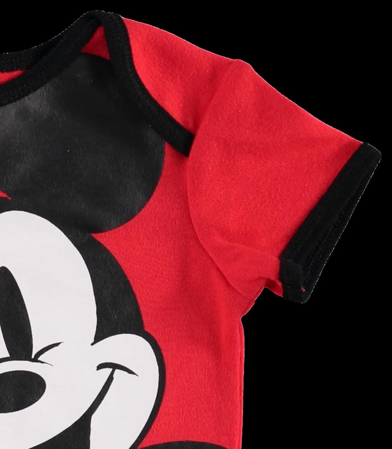 Disney Mickey Mouse 4 Piece Outfit Set: Bodysuit Pants Bib Hat