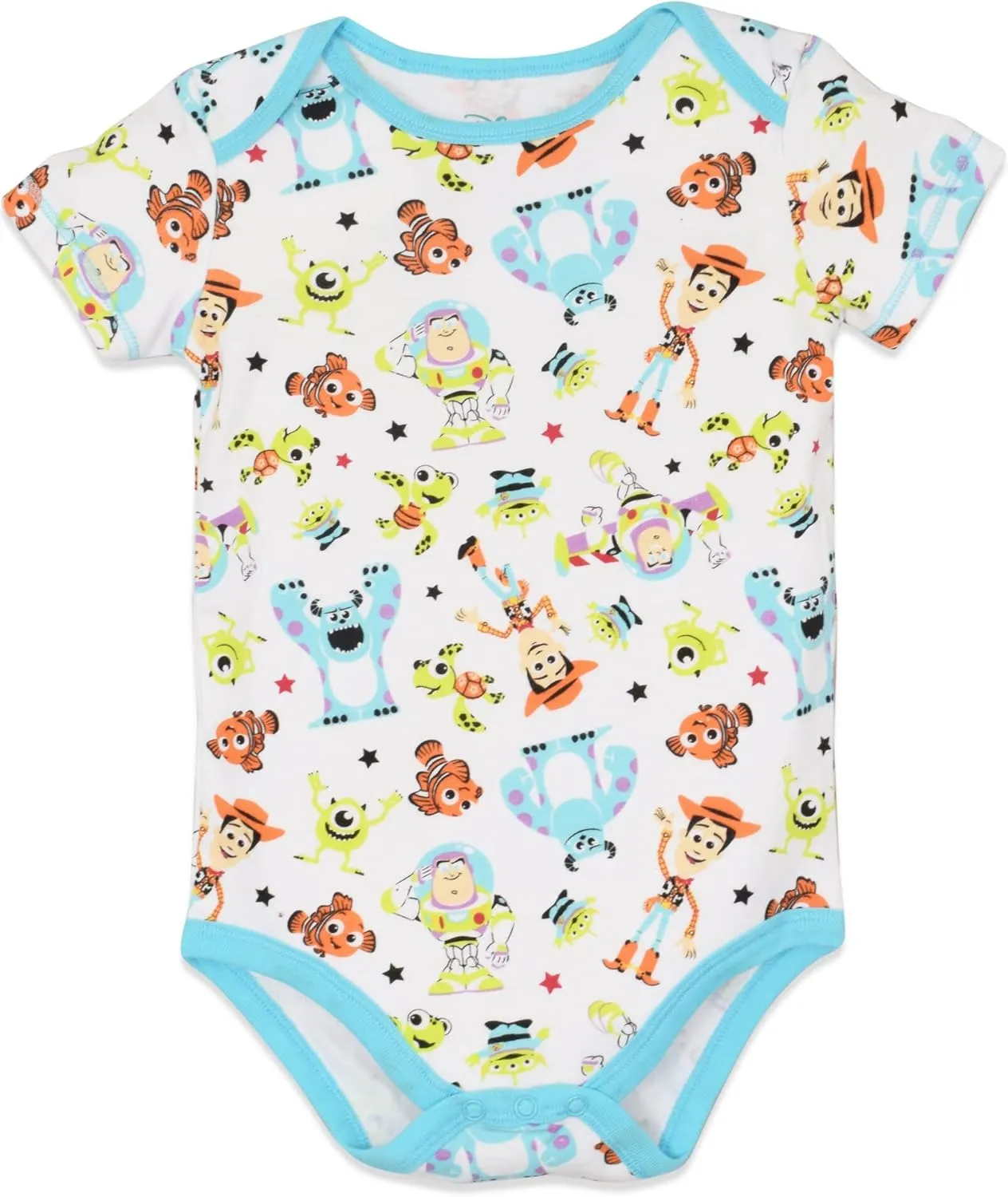 Disney Mickey Mouse Lion King Winnie the Pooh Pixar Toy Story Finding Nemo Baby 5 Pack Bodysuits Newborn to Infant