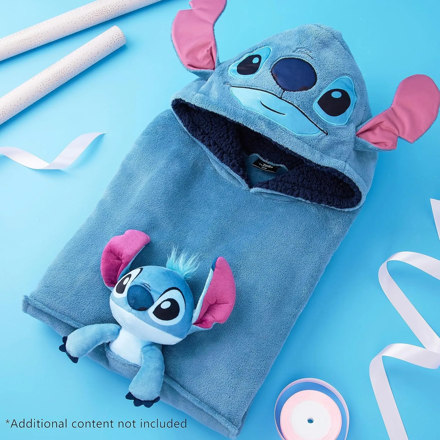Disney Stitch Fleece Hoodie Blanket with Plush Toy for Teenagers Eeyore Angel Minnie Mouse Kids Oversized Hoodie