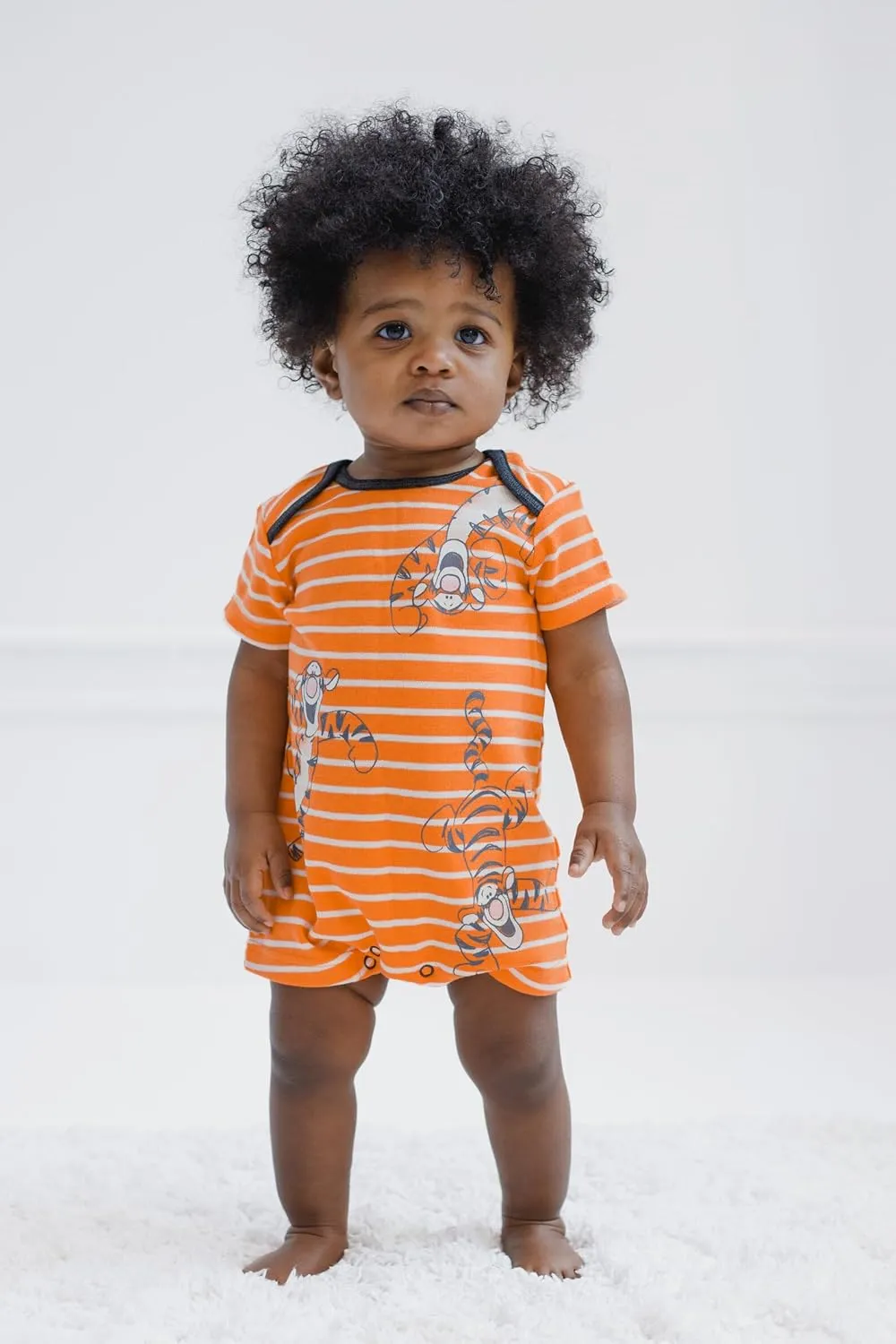 Disney Winnie the Pooh Mickey Mouse Tigger Baby 2 Pack Henley Rompers Newborn to Toddler