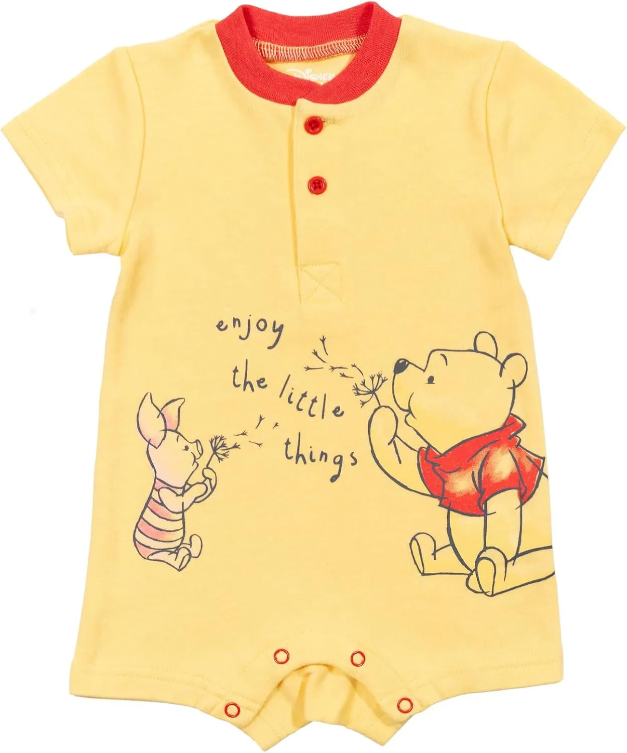 Disney Winnie the Pooh Mickey Mouse Tigger Baby 2 Pack Henley Rompers Newborn to Toddler