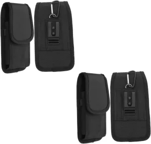 DOITOOL 2pcs Nylon Cell Phone Waist Bag with Holder Strap Secure Phone Storage for Outdoor Fitness Travel Business Universal Fit