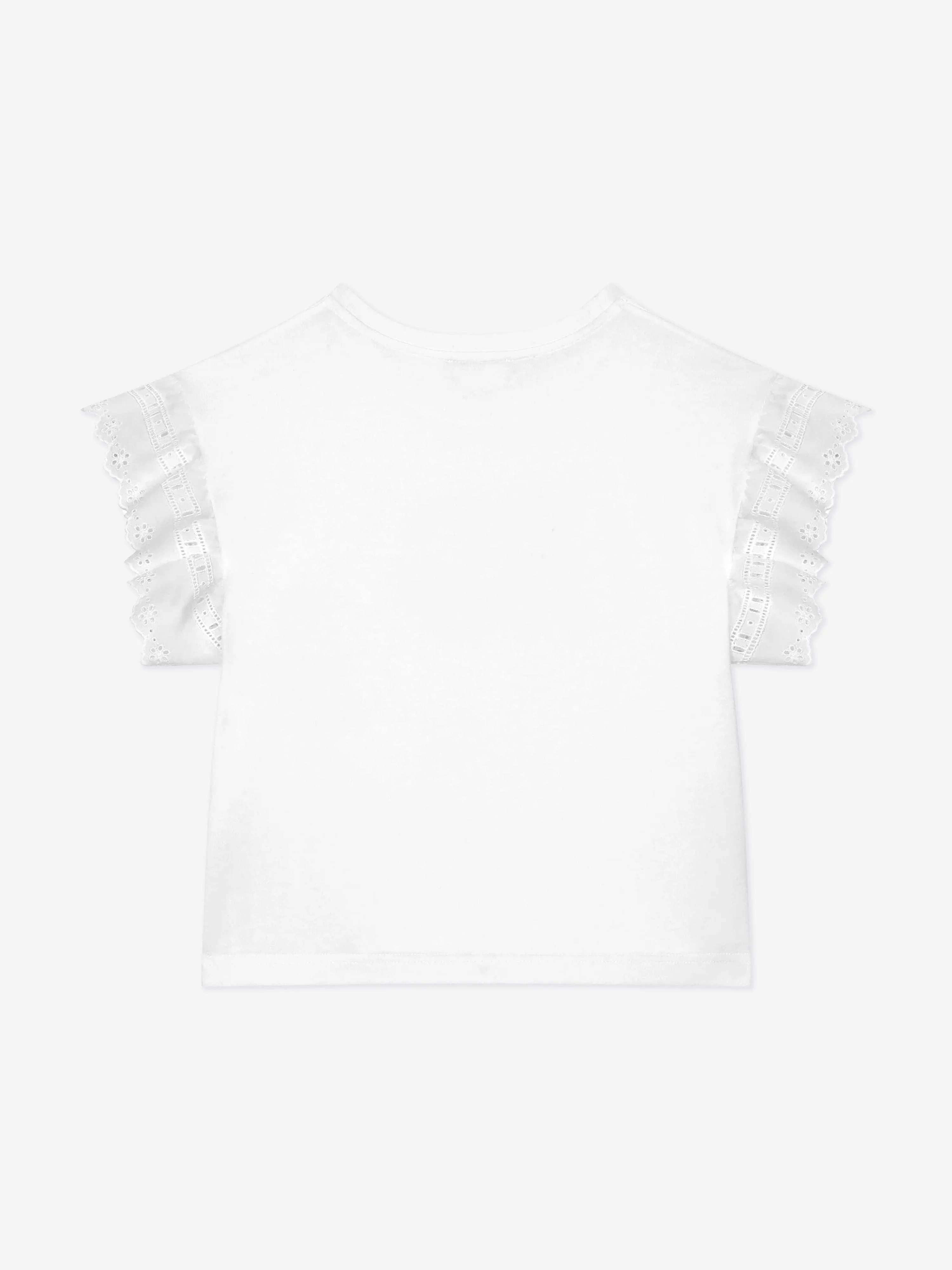 Dolce & Gabbana Girls Broderie Anglaise Top in White
