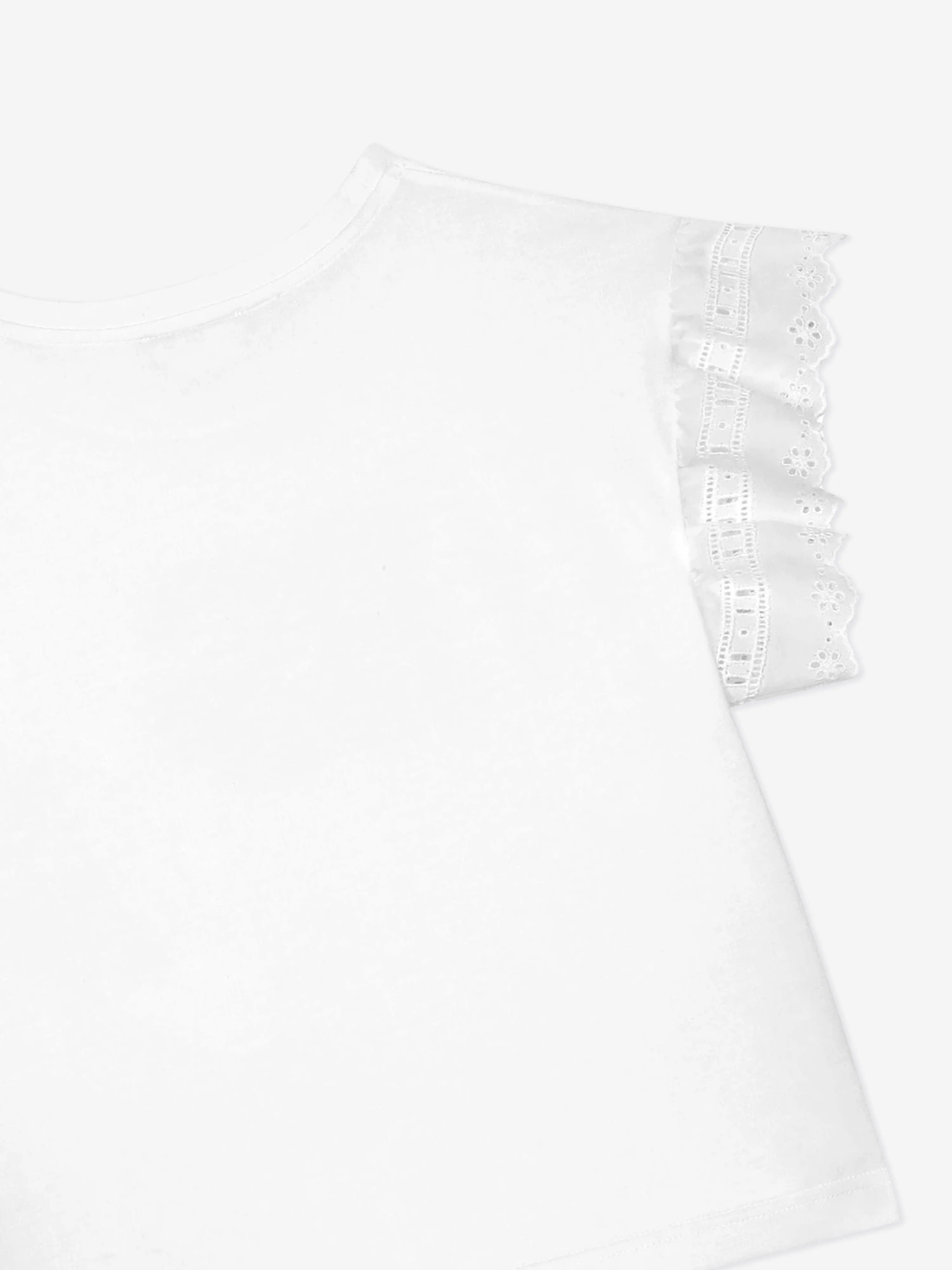 Dolce & Gabbana Girls Broderie Anglaise Top in White