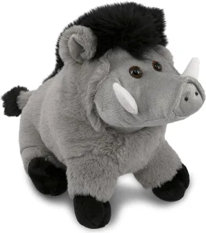 DolliBu Plush Grey Boar Stuffed Animal - Soft Huggable Grey Boar, Adorable Playtime Zoo Boar Plush, Cute Wildlife Safari Cuddle Gift for Kids and Adults - 7.5 Inch Tall