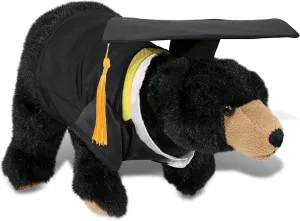 DolliBu Wild Black Bear Graduation Plush Toy - Soft Plush Graduation Stuffed Animal Dress Up with Gown and Cap with Tassel Outfit - Congratulatory Graduation Gift with Personalization - 11 Inches